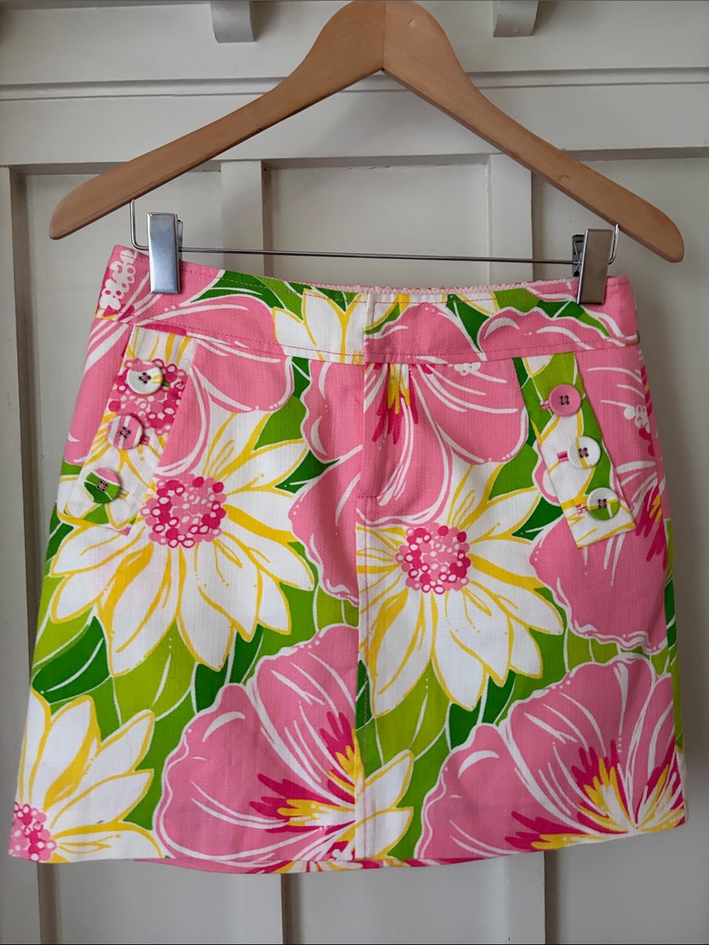 Perfect Little Lilly Pulitzer Mini Skirt! pink and Green Floral